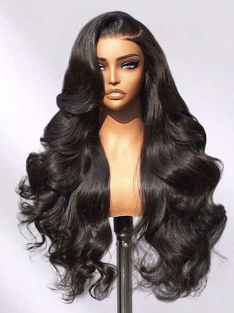 Luxury Long Loose Wave Lace Front Wig – 32” Natural Black