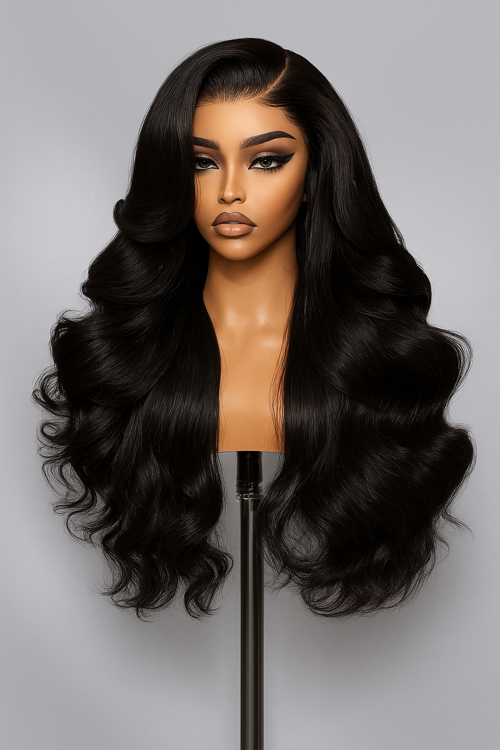 Luxury Long Loose Wave Lace Front Wig – 32” Natural Black